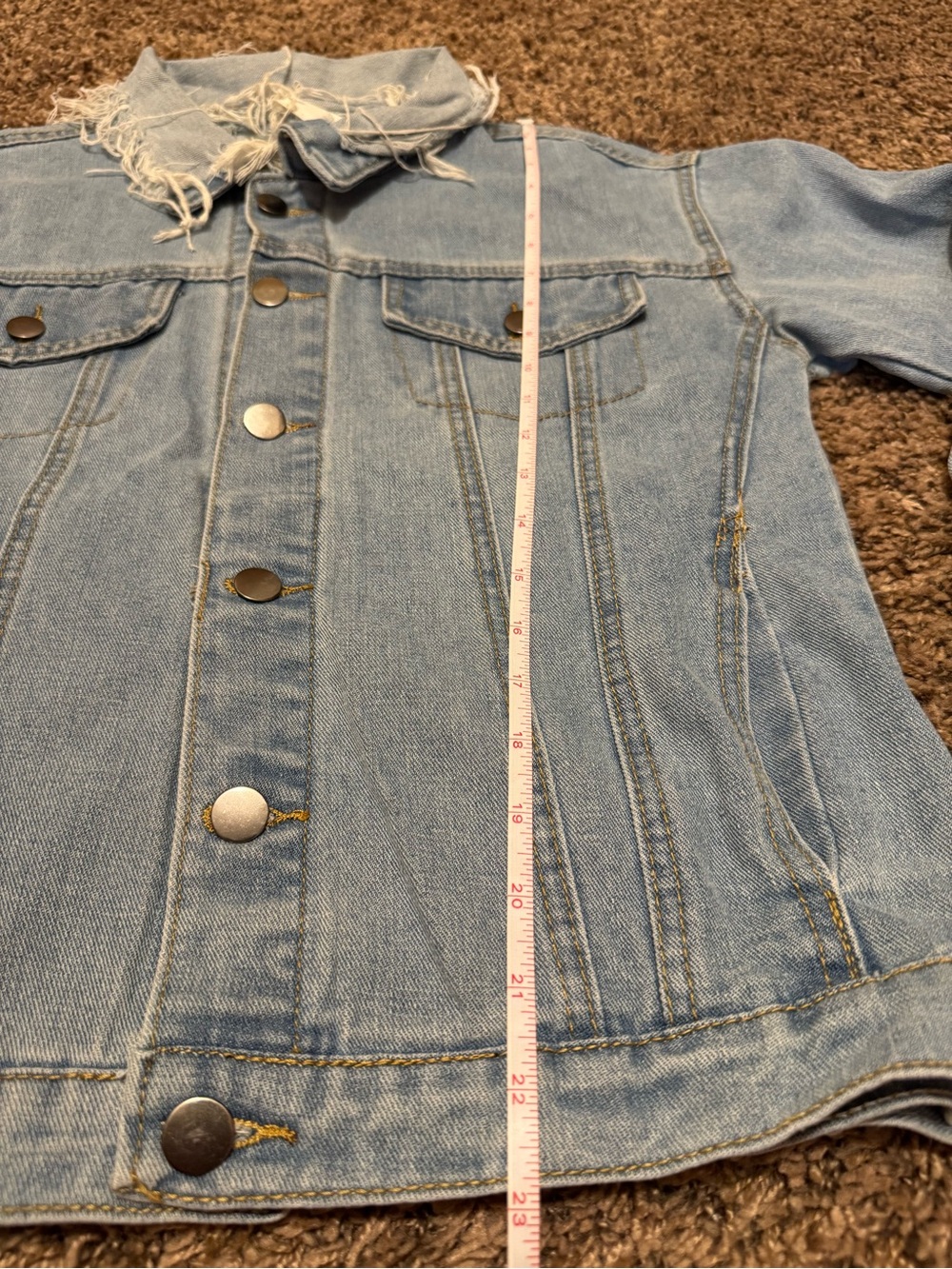 Distressed Blue Jean Jacket - Picture 4 of 5